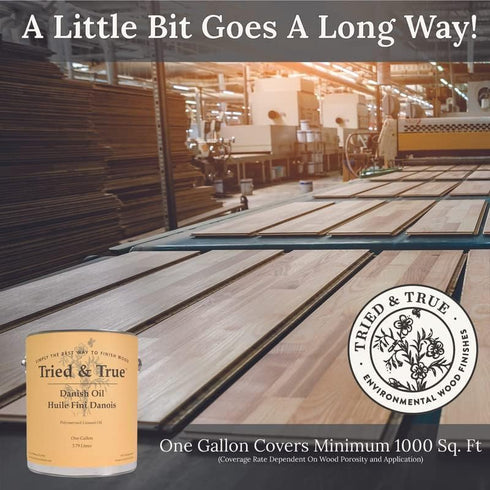 Tried & True Danish Oil, 8 oz. - Polymerized Linseed Oil Wood Finish & Sealer, Ideal for Furniture, Butcher Blocks, Salad Bowls, & More - Food Saf...