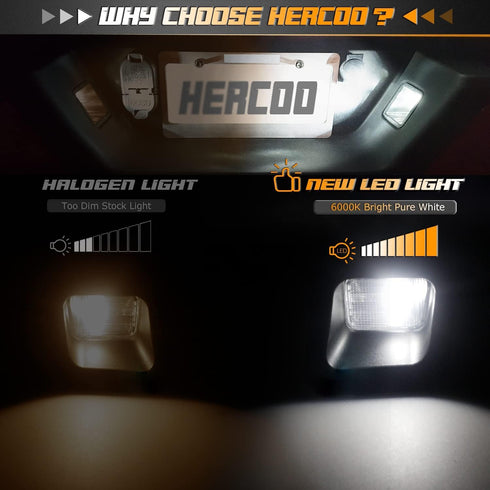 HERCOO LED License Plate Light Lens Rear Lamp Socket Black Cover Housing Clip Retainer Compatible with 2003-2018 Dodge Ram 1500 2500 3500 Pickup T...