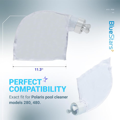 BlueStars Ultra Durable Pool Cleaner All Purpose Bag K13, K16 Replacement Part Exact Fit for Polaris 280, 480 Pool Cleaners - Pack of 3...