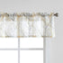 FMFUNCTEX Window Valance Curtains Yellow Grey Tree Branch Print on Semi Sheer White Short Valance for Kitchen Bathroom Rod Pocket Window Treatment...