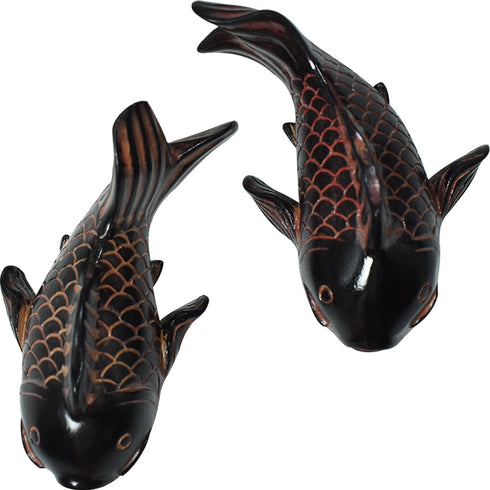 2PACK Koi Sculptures Mini Fish Decor Statues Figurines for Garden Bonsai Fish Tank Deco Micro Landscape Small Carp Home Shelf Ornaments...