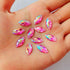 300pcs AB Horse Eye Shape Crystal Clear Sew On Acrylic Rhinestones Flatback Fancy Stones Sewing for Clothing Dress Decorations 7X15MM (Rose red)...