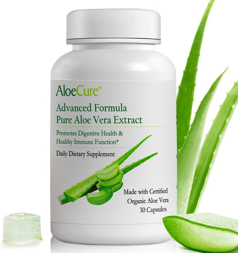 AloeCure Organic Aloe Vera Capsules, 130,000mg Inner Aloe Leaf Equivelant per Serving, Support Gut Health & Digestive Comfort, Stomach Acid Buffer...