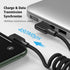 AICase 90 Degree Coiled Charging Cable,Right Angle Design Gaming LED Cord 6ft/1.8m Elastic Nylon Cable,Charge and Sync for Phone XS/XS Max/XR/Phon...