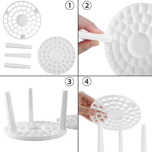 JANKOW Round 50 Hole Paint Brush Holder and Organizer, Makeup Cosmetic Brushes, Pencils, Pens, Markers, Art Tools, Desk Stand - Students (2Pcs, St...