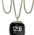 Stainless Steel Chain Necklace Smartwatch Band Compatible with Fitbit Versa 1/2/Lite Newest Polished Silver Metal Wheat Chain Strap Rope Neckband ...
