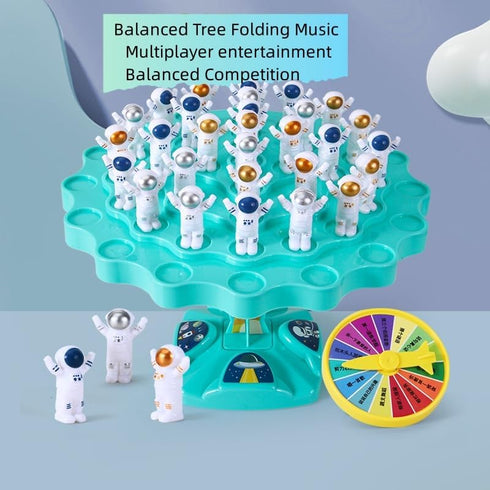 51pcs Children's Balance Astronaut Balance Tree Folding Happy Intelligence Early Education Decompression Game Table Battle, Decorating Characters...