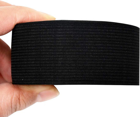 Black Elastic Band for Sewing Knitting High Elasticity Elastic Spool for Wigs, Waistband, Craft DIY Projects (1.4 inch X 5.5 Yard)...