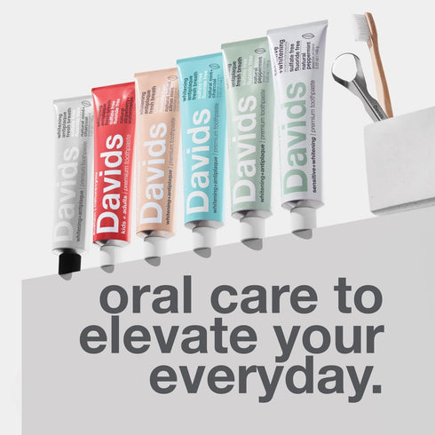 Davids Fluoride Free Toothpaste, Teeth Whitening, Antiplaque, SLS (Sulfate) Free, Promotes Enamel Health, Mouth & Gum Detox, EWG Verified, Natural...