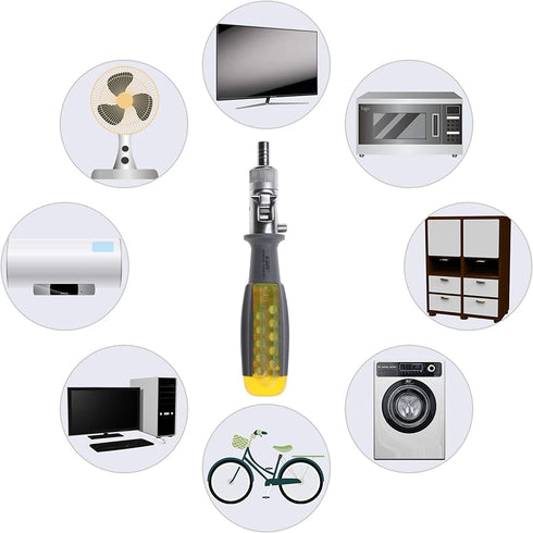 11 in 1 Ratcheting Multitool Screwdriver Multi-function Magnetic Screwdriver Professional Angle Screwdriver Repair Tool (Yellow?NEW Magnetic?)...