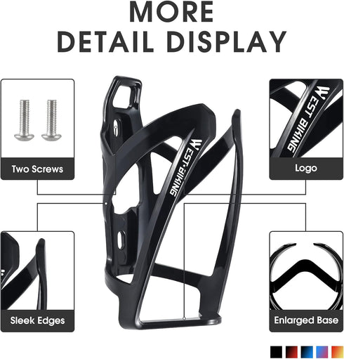 Bike Water Bottle Cage, Durable Ultralight Plastic Water Drink Holder Rack, Lightweight PC Water Bottle Holder for Bicycle, Cycling Bottle Holder ...
