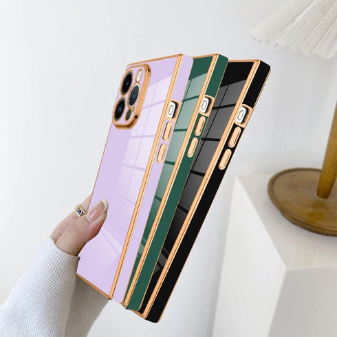 SAKUULO for iPhone 13 Pro Case Cute Plating Gold Case for Women Girls Soft TPU Shockproof Raised Full Camera Protection Electroplate Bumper Cover ...