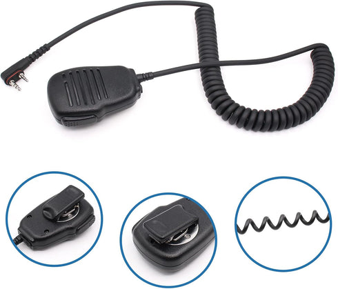 Hm-186ls Small Speaker Microphone Compatible for icom ID-31A ID-51A ID-52A IP100H IP501H radios with Right angle 2-pin connecto and Revolving Swiv...