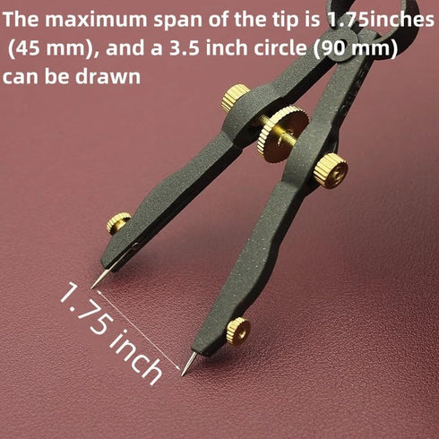 1.75 Inch Leather Compass Adjustable Lockable?Leather Crafts Tools?Professional Compass for Geometry?Compass Drawing Tool (Black 1.75 Inch)...