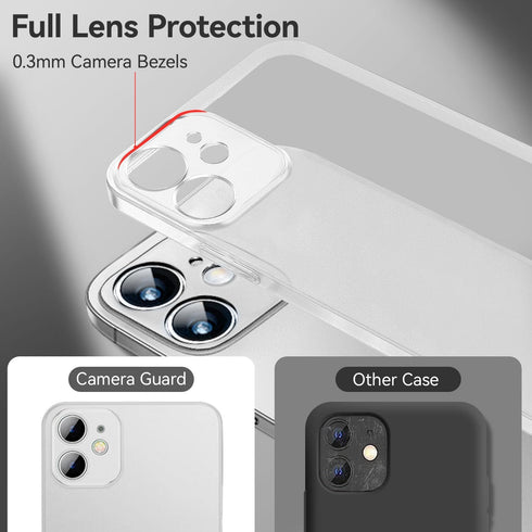 QLTYPRI Ultra Thin Case for iPhone 12 Case 6.1 inch with Full Coverage Camera Protection, Translucent Matte Slim Lightweight Soft Silicone TPU Bum...