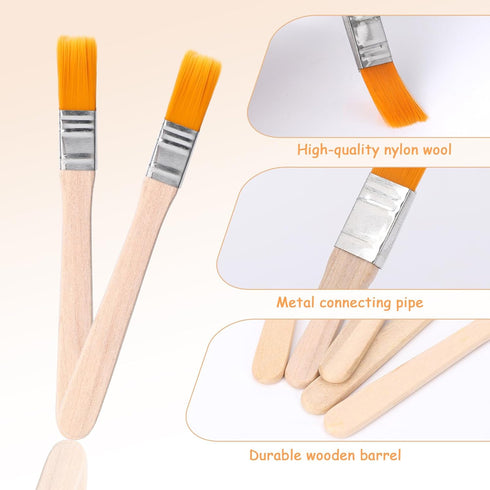 12 Pcs Paint Brush 5 Inch Trim Painting Tool Soft Bristle with Wood Handle Small Paint Brushes for Walls, Touch Up, Cabinets, Fences, Edge Paintin...