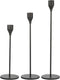 Set of 3 Black Candlestick Holders - Decorative Taper Candle Holders for Home Decor, Wedding, Dining, Party, Anniversary...