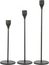 Set of 3 Black Candlestick Holders - Decorative Taper Candle Holders for Home Decor, Wedding, Dining, Party, Anniversary...