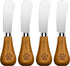 Stainless Steel Vertical Knife Set, 4 PCS Acacia Wood Handle Charcuterie Accessories for Butter, Cheese, Fruit, Jam, Ideal Kitchen Baking and Part...