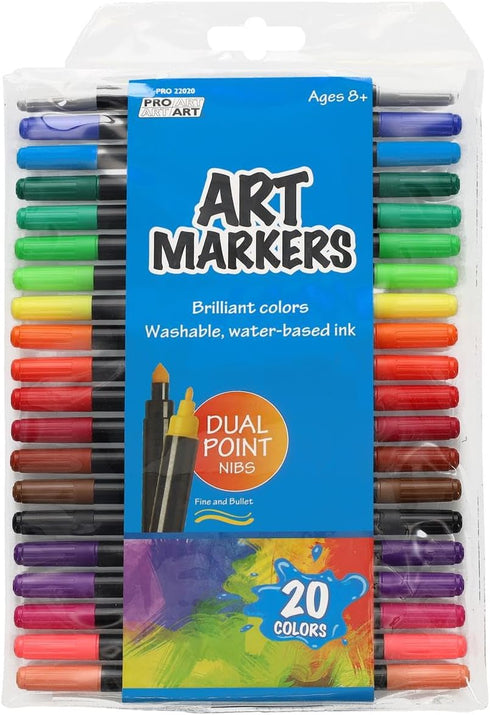 Pro-Art Art Dual Point Art Marker Set 20/Pkg-...
