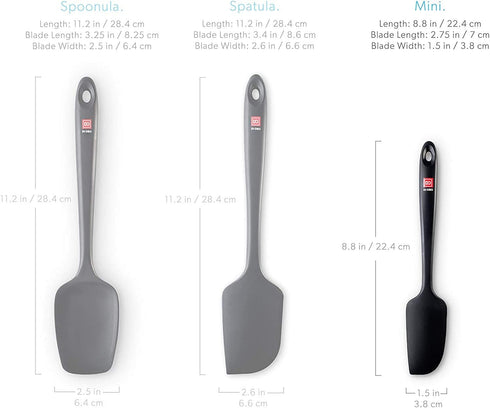 DI ORO Seamless Series Mini Silicone Spatula - BPA Free Pro-Grade 600ºF Heat-Resistant Non-Stick Small Rubber Jar Spatula - Silicone Kitchen Scrap...