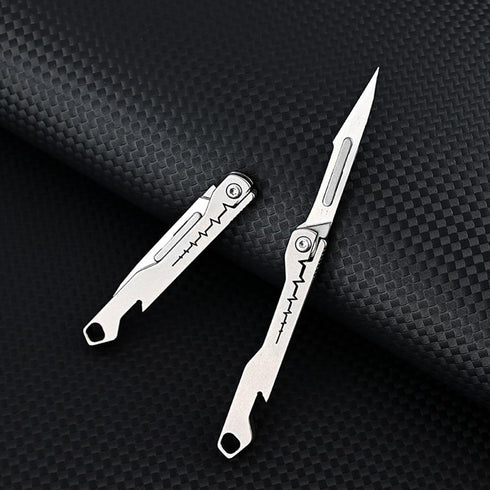 Titanium Alloy Keychain Utility Knife, Small Folding Pocket Knife for Women Men with Extra 10PCS #11 Blades...