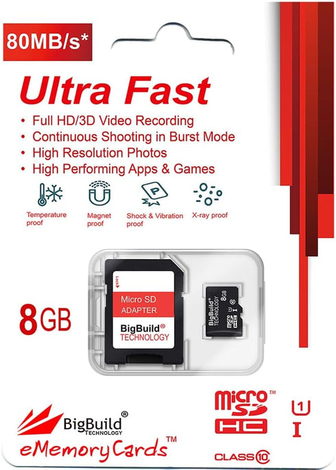8GB Ultra Fast 80MB/s microSDHC Memory Card for Amazon Fire 7, 8 10, Plus, Kids Edition, HD Edition Tablet...