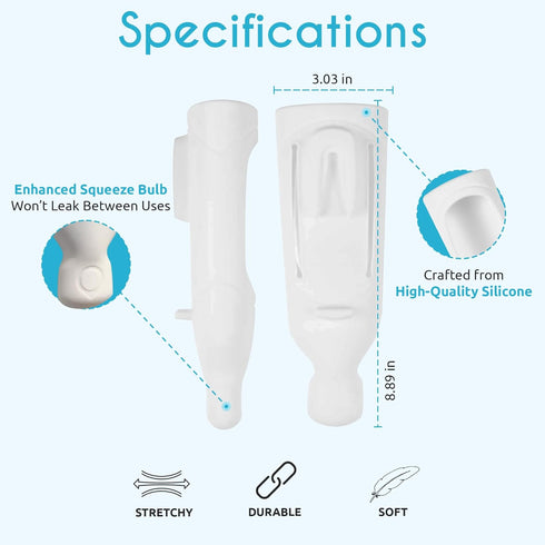 Squeezi 2 Unit Pack (Bright White) Wall Mounted Shower Dispenser and Organizer for Shampoo and Soap Bottles, Silicone Chamber...