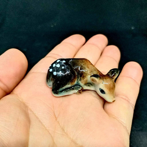 ZOOCRAFT Ceramic Deer Bambi Figurine Craft Miniature Collectible Porcelain Animal Gift...