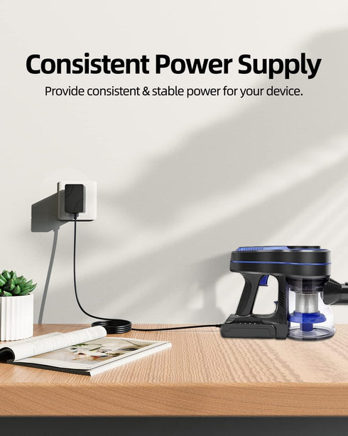 AC Charger Fit for Zoker A10 PRO, Zokerlife A11, Fykee P11 K-21B Pro, Ganiza V20 V25 Cordless Vacuum Cleaner 22.2V Battery Power Adapter Cord...