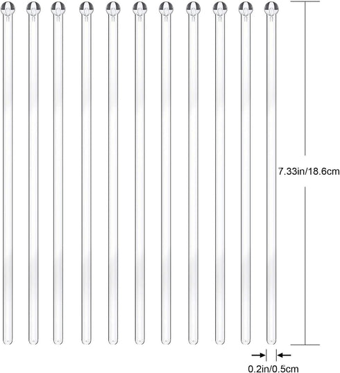 100 Pieces Ball Head Stirrer Disposible Plastic Round Top Crystal Swizzle Sticks, Crystal Cake Pops, Cocktail Coffee Drink Stirrers (Clear)...