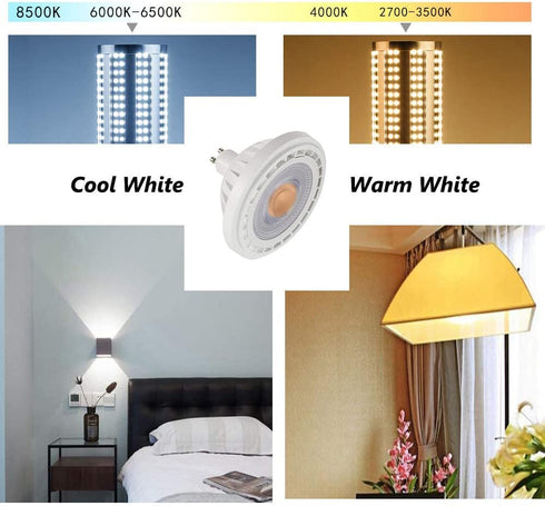 GU10 Based AR111 LED Bulb, Dimmable 12W 1200LM COB LED Flood Light, 100W Halogen Replacement, ES111 GU10 Reflector Bulb for Spot Down Light Track ...