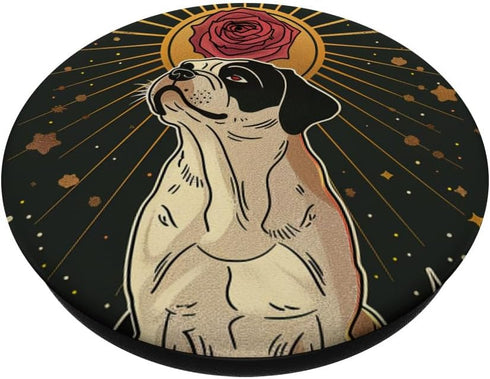 Tarot Card Art Witchy American Bully Dog PopSockets Standard PopGrip...