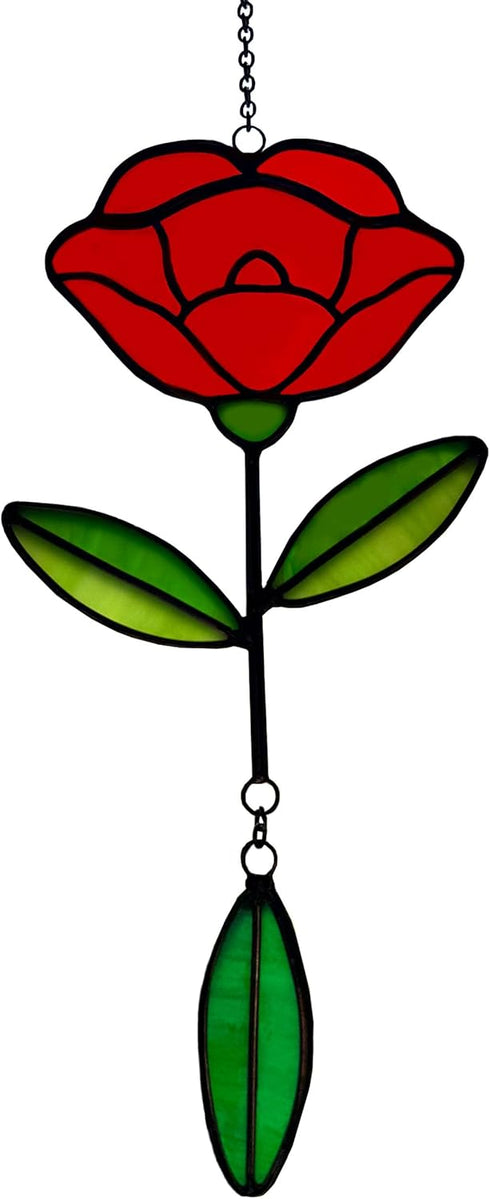 Stained Glass Window Hangings, Garden Suncatchers for Window and Wall Decor, Flower...