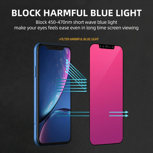 EGKimBa Privacy Screen Protector compatible with iPhone 12 Mini, 5.4 inch Gradient Colorful Electroplated Anti-Spy Anti-Blue Light Easy Installati...