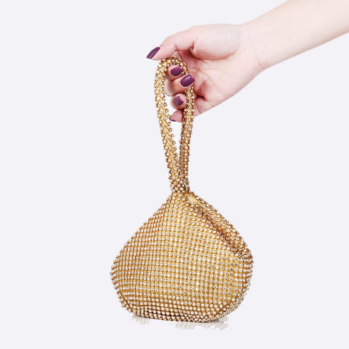 Women's Evening Bags Glitter Rhinestone Triangle Purse Party Prom Wedding Purse...