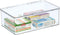 mDesign Plastic Household Storage Bin Box Organizer Container with Hinge Lid for Kitchen, Office, Bathroom, Bedroom, Hold Food, Snacks, Makeup, To...