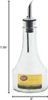 Tablecraft H608416 Oil and Vinegar Bottle with Stainless Steel Pourer (12 Pack), 8 oz, Clear...