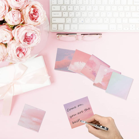 600 Pcs Watercolor Theme Self Sticky Note Pads, Adhesive Sticky Notes, 12 Styles Self-Stick Notes, Self-Adhesive Memo Pads for Reminders, Study, W...