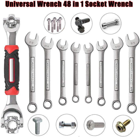 Universal Wrench 48 in 1 Socket Wrench Multifunction Wrench Tool with 360 Degree Rotating Head, Spanner Tool for Home and Car Repair...