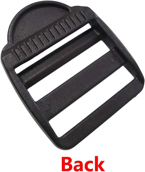 10 Pcs 1-1/4" (32mm) Plastic Slide Buckle Tension Locks Triglide for Belt Backpack Camping Bag Belt Suitcase (Black)...