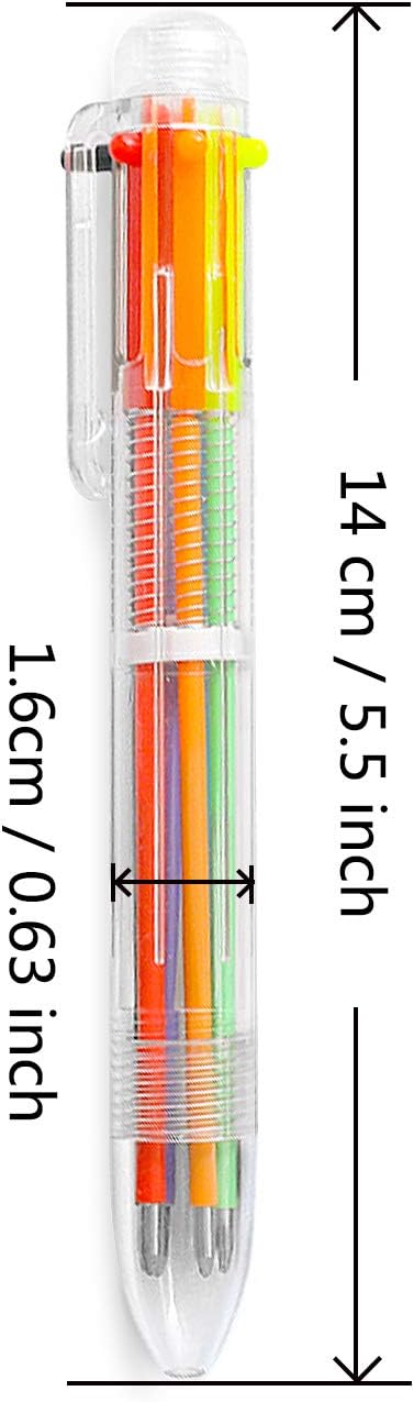 23 Pack 0.5mm 6-in-1 Multicolor Ballpoint Pen 6 Colors Retractable Ballpoint Pens...
