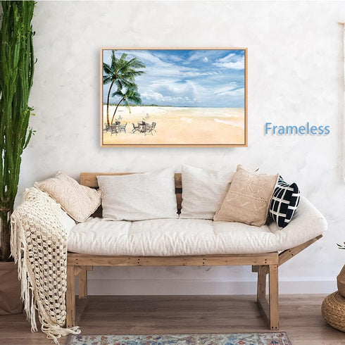 Sea Beach Canvas Wall Art Coastal Poster Wall Nature Modern Seascape Canvas Sandy Beach Coastal Landscape Canvas Coastal Beach Pictures Painting A...