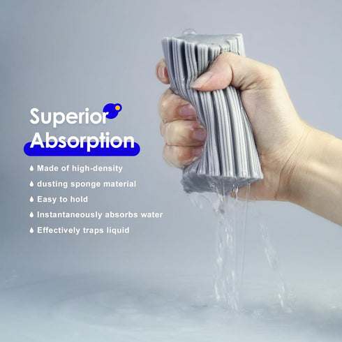 6 Pack Damp Clean Duster Sponge, Sponge Cleaning Brush, Reusable Sponge, Duster for Cleaning Blinds, Glass, Baseboards,Vents, Railings, Mirrors, W...
