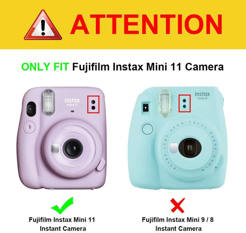Frankmate Protective Case for Fujifilm Instax Mini 12 11 Instant Camera - Premium PU Leather Bag Cover with Removable Adjustable Strap (Cute Bear)...