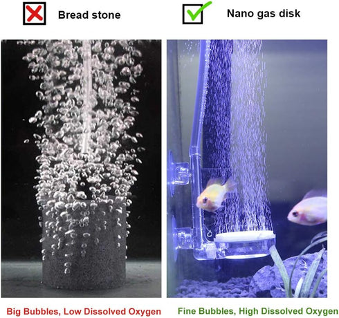 UPETTOOLS Aquarium Air Stone Fish Tank Nano Bubble Stone Kit with Control Valve Quiet Super-High Dissolved Oxygen Diffuser Makes Super Tiny Bubble...