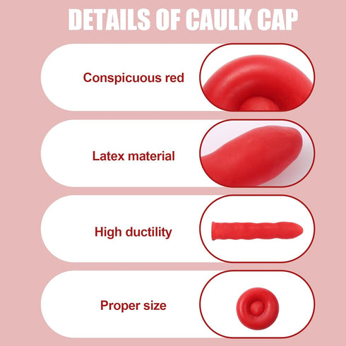 30pcs Caulk Tube Caps, Soft Latex Caulk Saver Caps Universal Caulking Tube Covers for Sealing & Protecting Caulk Tubes (Red)...