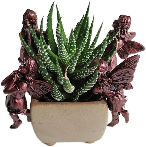 4Pcs Sitting Fairy Garden Statue,Planter Pot Hanger Figurines Climbing Decoration?Tinkerbell Sculpture Outdoor Statues Ornaments Décor for Flower ...