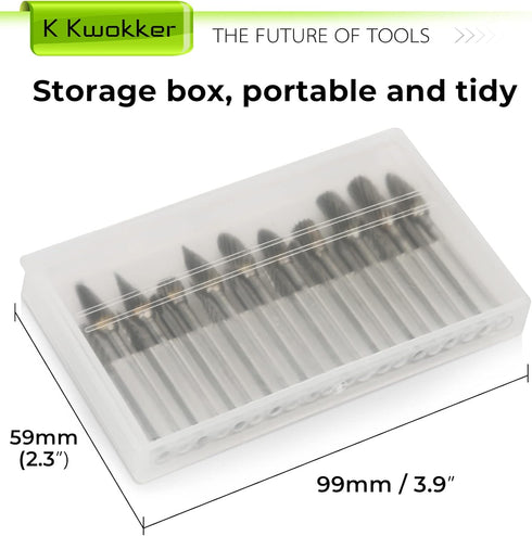 20PCS 1/8 Shank Tungsten Carbide Burr Set Diamond Files HRA85 Rotary Tool Accessory Kit, Accessories for Dremel Rotary Drill Air Die Grinder, Grav...