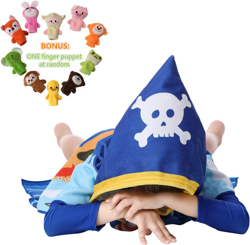Children Hooded Beach Towel Toddler Boys Bath/Pool/Swim Poncho Cover-ups Swimwear, Pirate Theme...